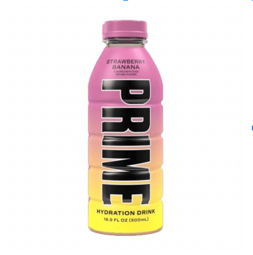 🍓🍌 Prime Hydration – Strawberry Banana – UK Bottle – Tray 12 x 500 ml