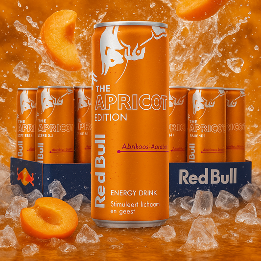 🍑 Red Bull – The Apricot Edition – Tray 12 x 250 ml (Abrikoos – Aardbei)