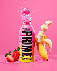 🍓🍌 Prime Hydration – Strawberry Banana – UK Bottle – Tray 12 x 500 ml