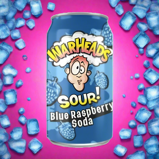 WARHEADS SODA À LA FRAMBOISE BLEUE 35,5CL